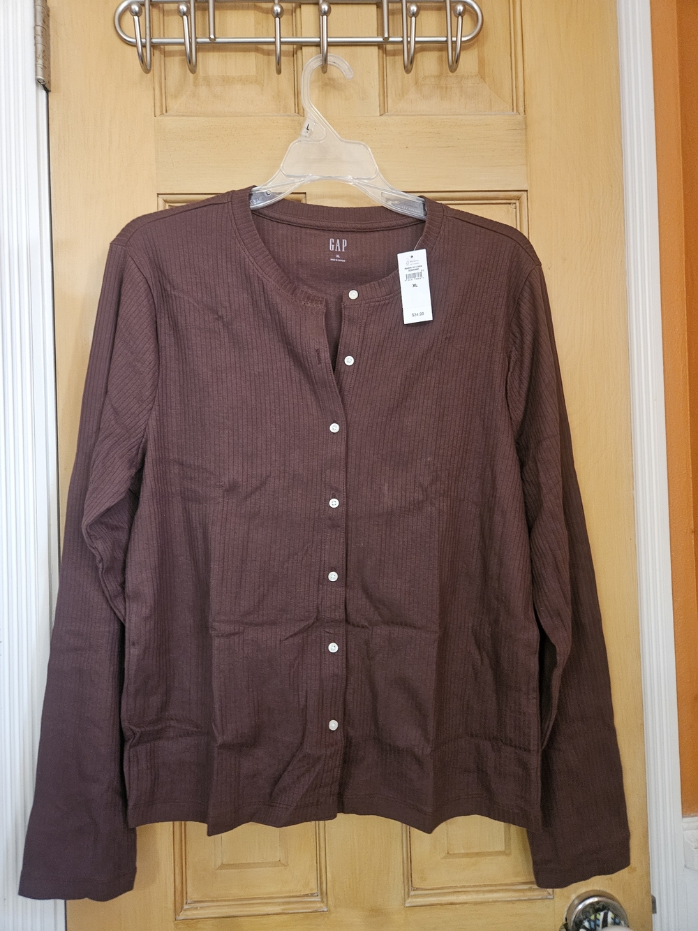GAP Women's Brown Button-Front Top